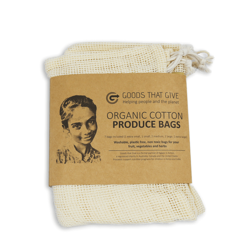Organic Cotton Produce Bags (7 bag set) - Goods that Give