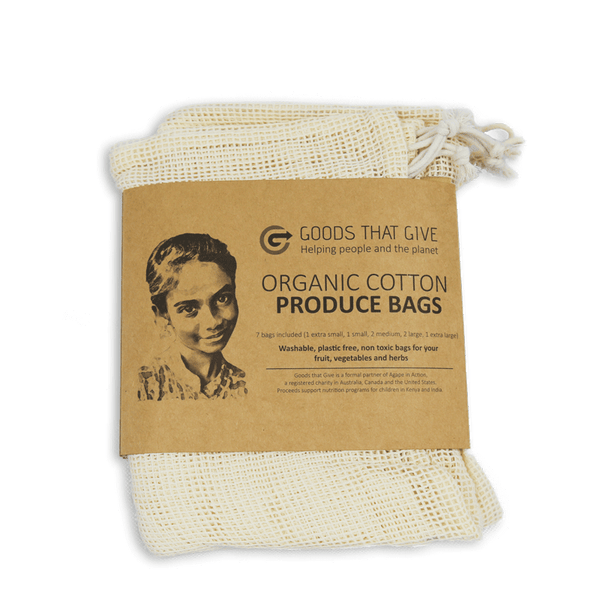 Organic Cotton Produce Bags (7 bag set) - Goods that Give