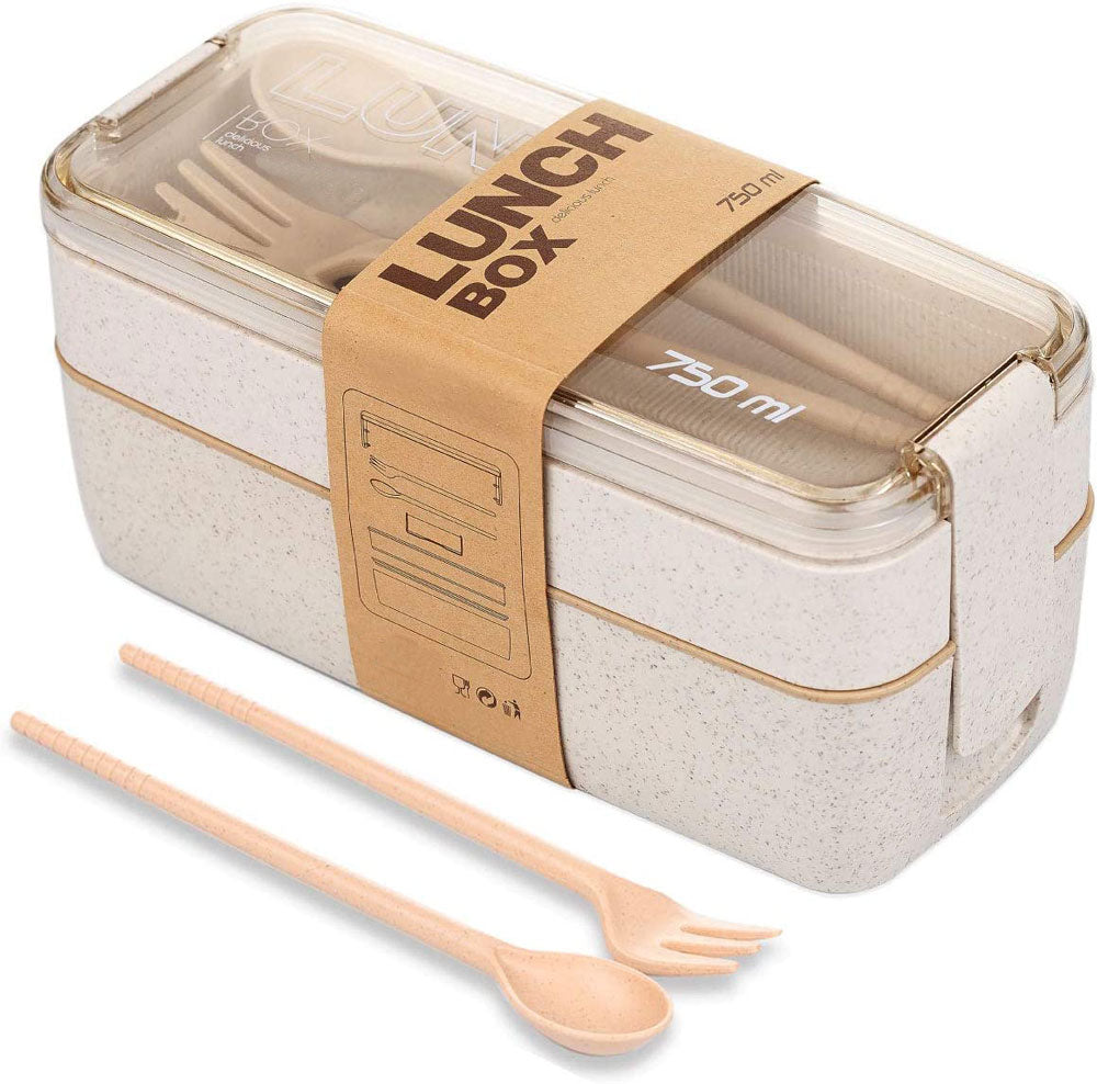 Goods that Give Eco-Friendly Lunch Bento Box - Wheat Straw, Stackable (750 ml)
