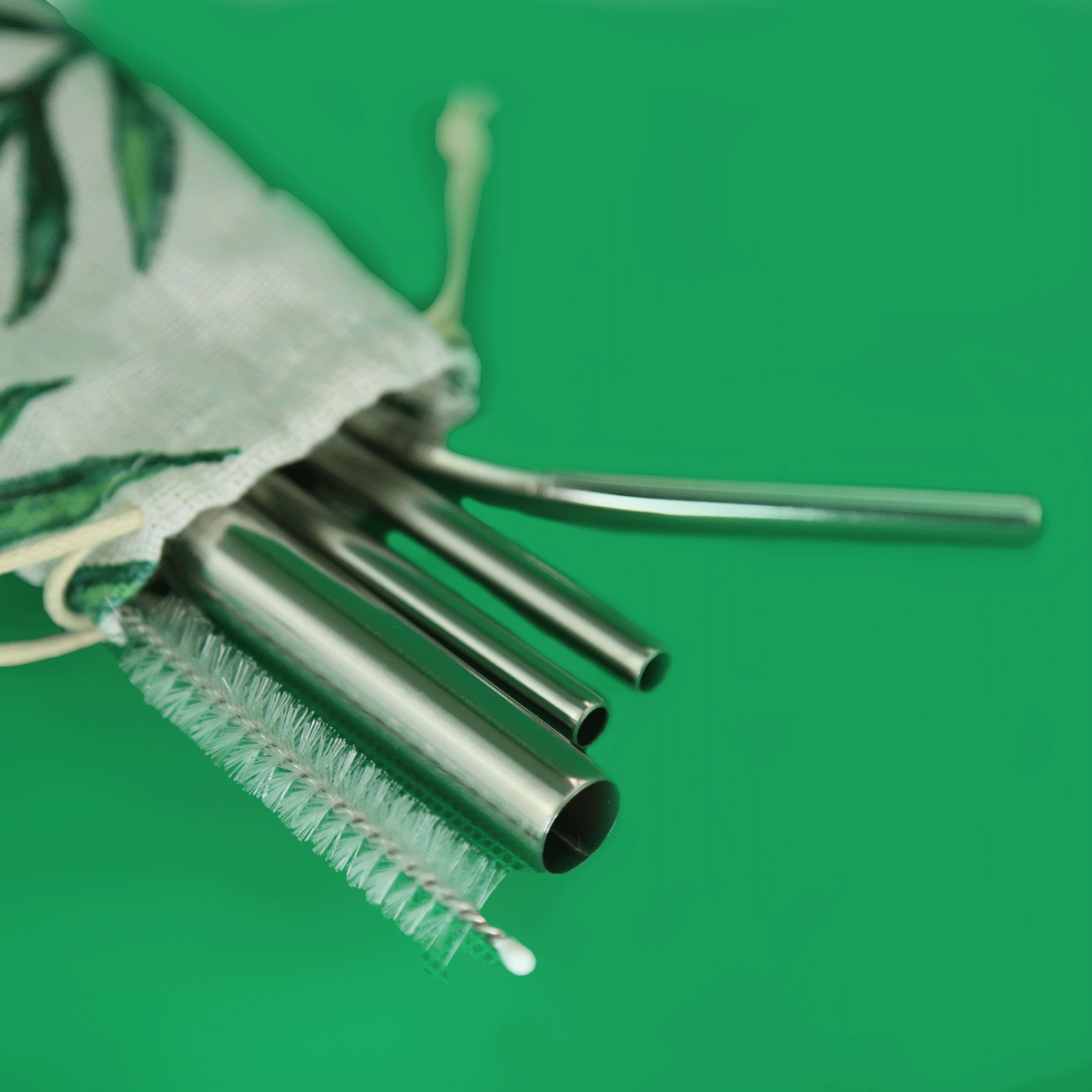 Eco Stainless Steel Straw Set with Cotton Pouch - Greenworks Malaysia