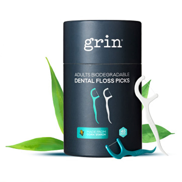 GRIN Biodegradable Dental Floss Picks - Adults 45 - Goods that Give