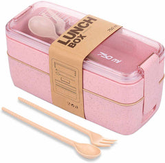  Fenrici Bento Lunch Box For Girls & Teens, Made with  Plastic-Free Wheat Straw, Utensils Included, 5 Compartments, Best Lunch Box,  BPA-Free Bento, Microwave and Dishwasher Safe, Pink: Home & Kitchen