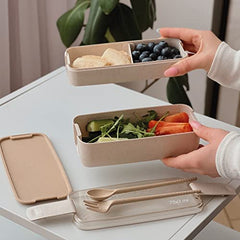 Lunch Box For Kids Bento Box Wheat Straw Portable Lunch Box Picnic Eco  Friendly Kid Bento