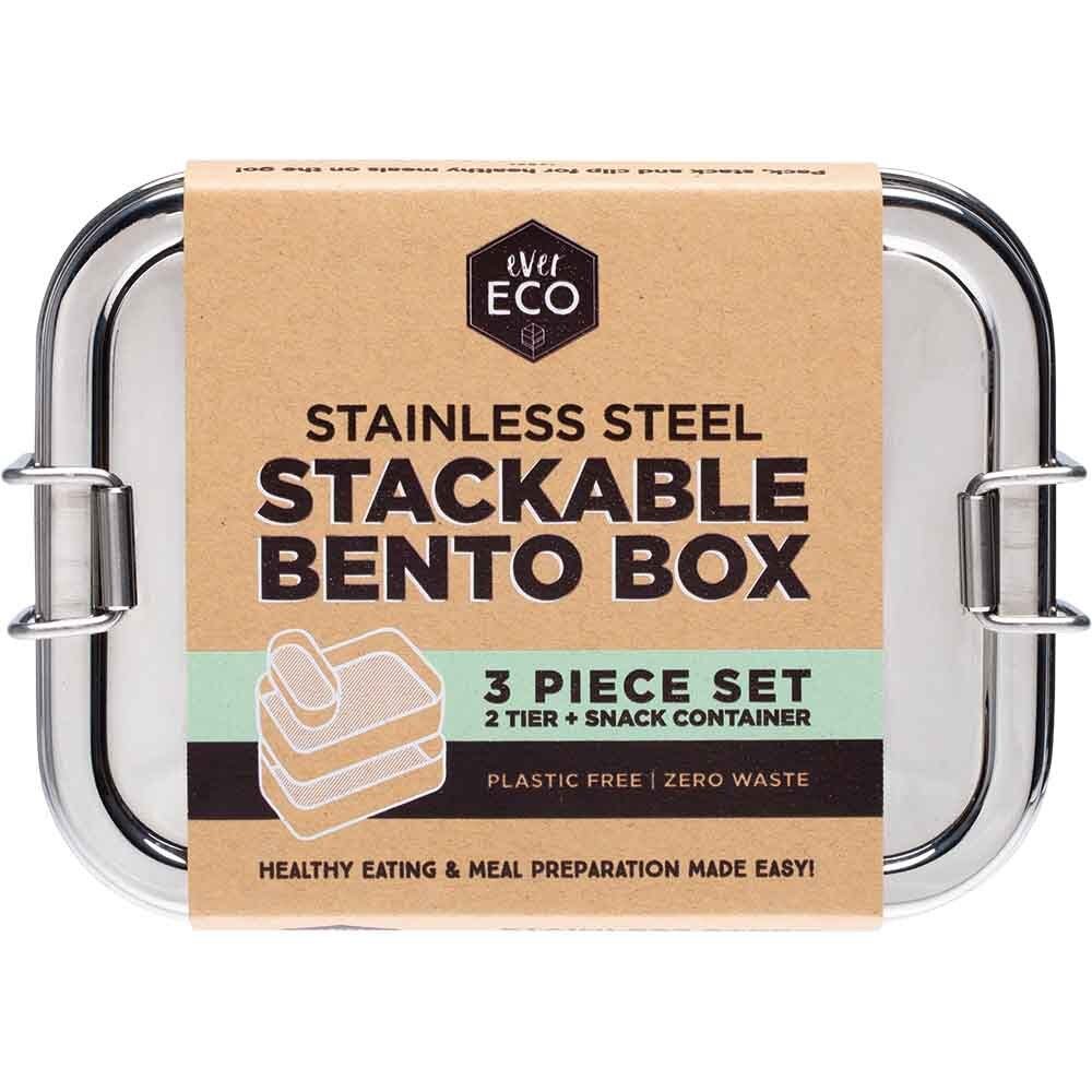 Ever Eco Stainless Steel Stackable Bento Box (3 piece set)