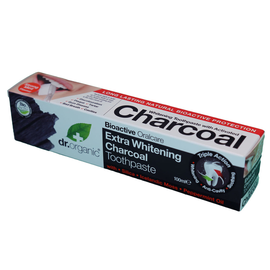 Dr Organic Toothpaste (Whitening) Activated Charcoal 100ml - Goods that Give