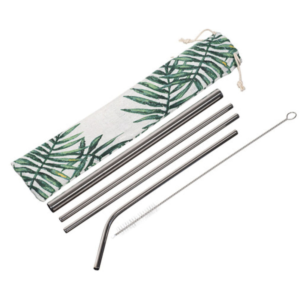 6pc Reusable straw set with drawstring pouch - Goods that Give